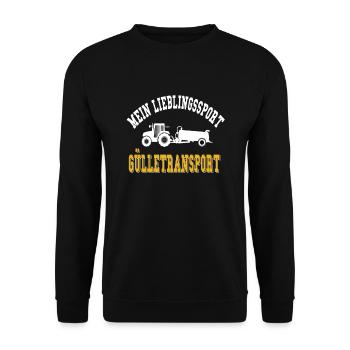 Landwirt Bauer Mein Lieblingssport Gülletransport - Unisex Pullover - Schwarz - Vorne - Alina (178cm) & Michal (187cm)
