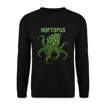 Hoptopus Funny octopus hops beer gift - Unisex Sweatshirt - black - Front - Alina (178cm) & Michal (187cm)