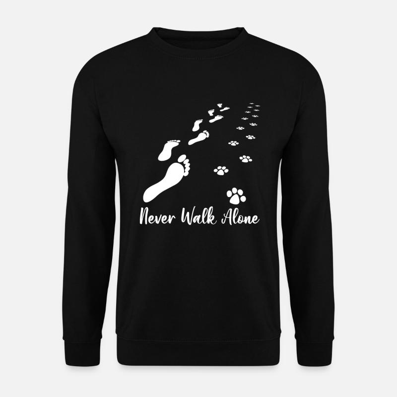 Never Walk Alone Dog Lovers Footprints - Unisex Sweatshirt - black