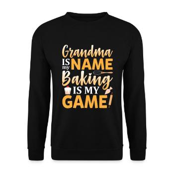 Grandma Is My Name Baking Is My Game Funny Baking - Unisex Sweatshirt - black - Front - Alina (178cm) & Michal (187cm)