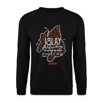 Whisky Islay Peat Of My Heart rot - Unisex Pullover - Schwarz - Vorne - Alina (178cm) & Michal (187cm)