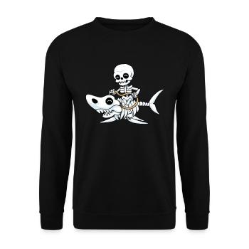 Requin Halloween os squelette cadeau drôle - Sweat-shirt Unisexe - noir - Devant - Alina (178cm) & Michal (187cm)