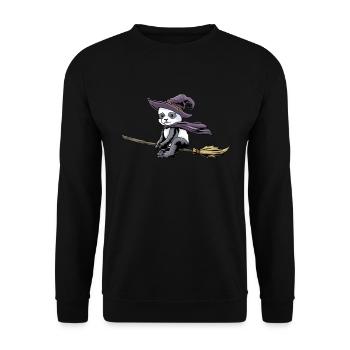 Panda Halloween Funny Panda Halloween Gift - Unisex Sweatshirt - black - Front - Alina (178cm) & Michal (187cm)