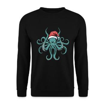 Octopus Christmas Funny gift - Unisex Sweatshirt - black - Front - Alina (178cm) & Michal (187cm)