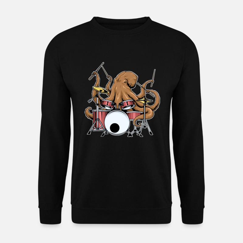 Oktopus Drummer Lustiges Drummer Band Geschenk - Unisex Pullover - Schwarz