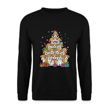 Beagle Christmas Funny Christmas Gift - Sweat-shirt Unisexe - noir - Devant - Alina (178cm) & Michal (187cm)
