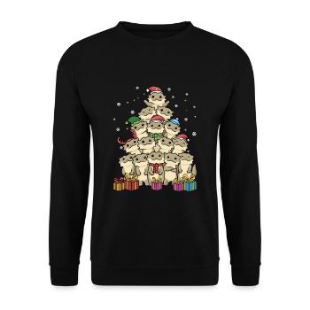 Cadeau de Noël drôle Noël dragon barbu - Sweat-shirt Unisexe - noir - Devant - Alina (178cm) & Michal (187cm)