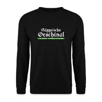 Sächsisches Original Heimat Sachsen stolzer Sachse - Unisex Pullover - Schwarz - Vorne - Alina (178cm) & Michal (187cm)