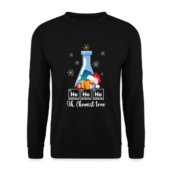 Ho Ho Ho Oh Chemist Tree Funny Chemistry Lovers - Unisex Sweatshirt - black - Front - Alina (178cm) & Michal (187cm)