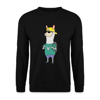 Alpaca Cool - Unisex Sweatshirt - black - Front - Alina (178cm) & Michal (187cm)