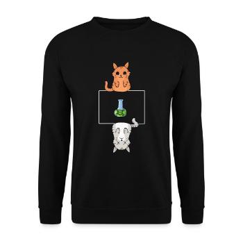 Le chat de Schrödinger - Sweat-shirt Unisexe - noir - Devant - Alina (178cm) & Michal (187cm)