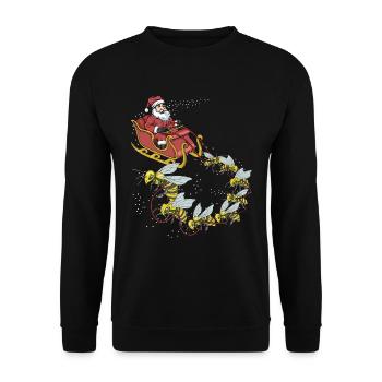 Bee Christmas - Sweat-shirt Unisexe - noir - Devant - Alina (178cm) & Michal (187cm)