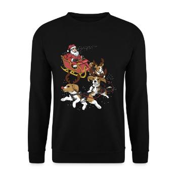 Beagle Christmas - Unisex Sweatshirt - black - Front - Alina (178cm) & Michal (187cm)