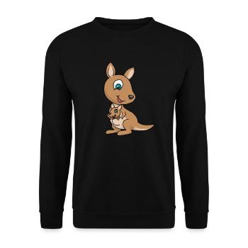 Känguru - Unisex Pullover - Schwarz - Vorne - Alina (178cm) & Michal (187cm)