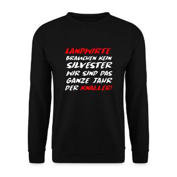 Landwirt Bauer Beruf Geschenkidee Geschenk - Unisex Pullover - Schwarz - Vorne - Alina (178cm) & Michal (187cm)