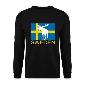Sweden Schweden Land Elch Geschenkidee - Unisex Pullover - Schwarz - Vorne - Alina (178cm) & Michal (187cm)