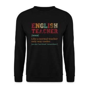 Professeur d'anglais comme un enseignant normal - Sweat-shirt Unisexe - noir - Devant - Alina (178cm) & Michal (187cm)