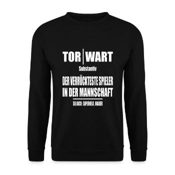 Torwart Fussball Handball Ballsport Golie - Unisex Pullover - Schwarz - Vorne - Alina (178cm) & Michal (187cm)