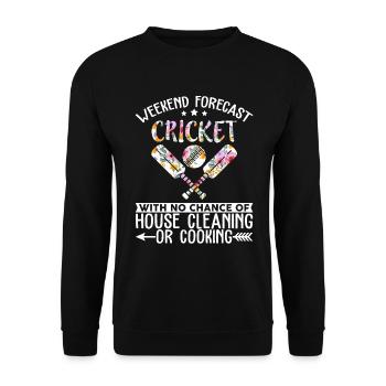 Weekend Forecast Cricket With No Chance Of House - Unisex Sweatshirt - black - Front - Alina (178cm) & Michal (187cm)