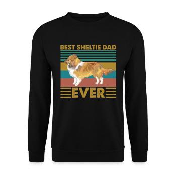 Meilleur Sheltie papa jamais drôle Shetland Vintage Dog - Sweat-shirt Unisexe - noir - Devant - Alina (178cm) & Michal (187cm)
