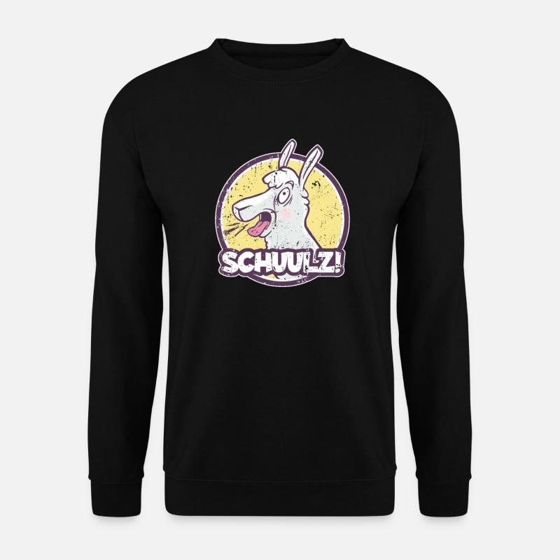 rülpsendes Lama Schulz Spruch lustiges Alpaka - Unisex Pullover - Schwarz