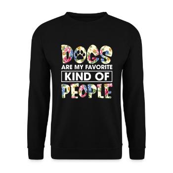 Les chiens sont mon genre préféré de personnes Funny Flower - Sweat-shirt Unisexe - noir - Devant - Alina (178cm) & Michal (187cm)