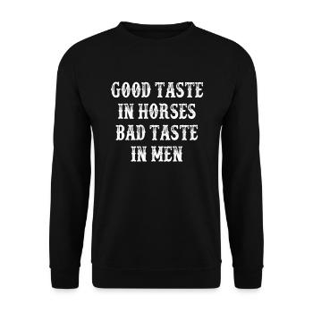 Good Taste In Horse Bad Taste In Men Funny Women - Unisex Pullover - Schwarz - Vorne - Alina (178cm) & Michal (187cm)