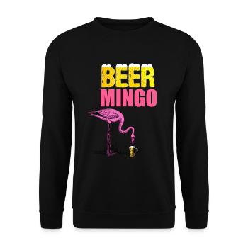 Beer Mino Funny Flamingo beer motif - Unisex Sweatshirt - black - Front - Alina (178cm) & Michal (187cm)