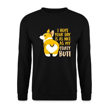 I Hope Your Day Is As Nice As My Fluffy Butt Funny - Unisex Sweatshirt - black - Front - Alina (178cm) & Michal (187cm)