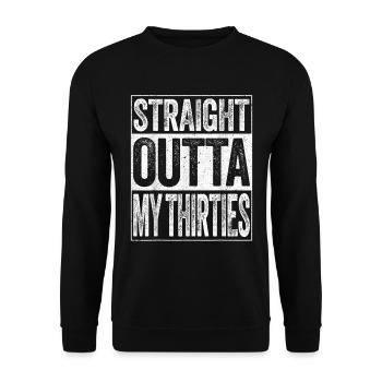 tout droit sorti de la trentaine - Sweat-shirt Unisexe - noir - Devant - Alina (178cm) & Michal (187cm)