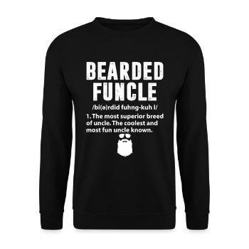 Bearded Funcle Funny Uncle Definition Sarcasm - Unisex Sweatshirt - black - Front - Alina (178cm) & Michal (187cm)