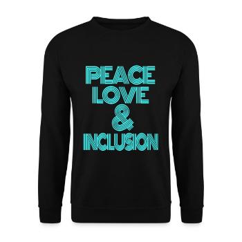 Peace love and inclusion - Unisex Sweatshirt - black - Front - Alina (178cm) & Michal (187cm)