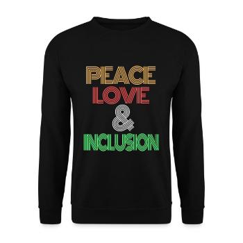 Peace love and inclusion - Unisex Sweatshirt - black - Front - Alina (178cm) & Michal (187cm)
