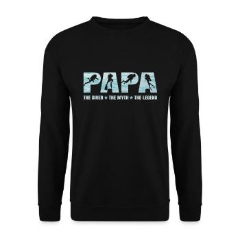 Dad diver myth legend father gift - Unisex Sweatshirt - black - Front - Alina (178cm) & Michal (187cm)