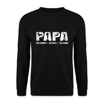 Dad mountaineer climbing myth legend father - Unisex Sweatshirt - black - Front - Alina (178cm) & Michal (187cm)