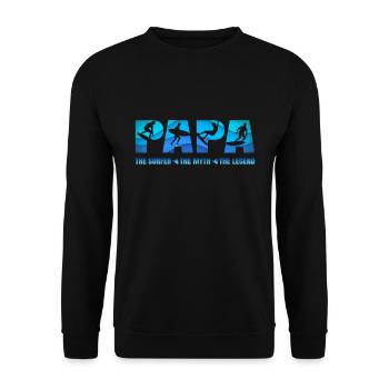 Papa Surfeur Mythe Légende Père Cadeau - Sweat-shirt Unisexe - noir - Devant - Alina (178cm) & Michal (187cm)
