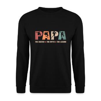 Dad Skater Legend Skateboard Father Gift - Unisex Sweatshirt - black - Front - Alina (178cm) & Michal (187cm)