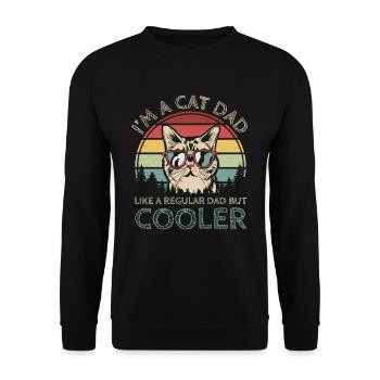 Cat Dad Kitty Cat Dad Funny Gift - Unisex Sweatshirt - black - Front - Alina (178cm) & Michal (187cm)