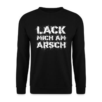 Lack mich am Arsch coole Sprüche für Kfz Lackierer - Unisex Pullover - Schwarz - Vorne - Alina (178cm) & Michal (187cm)