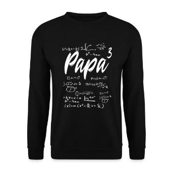 Father-to-be Father of Three Dad 3 Kids Math - Unisex Sweatshirt - black - Front - Alina (178cm) & Michal (187cm)