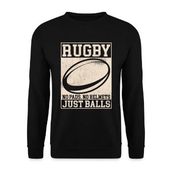 Rugby No Pads No Helmet Just Balls Rugby Player - Sweat-shirt Unisexe - noir - Devant - Alina (178cm) & Michal (187cm)