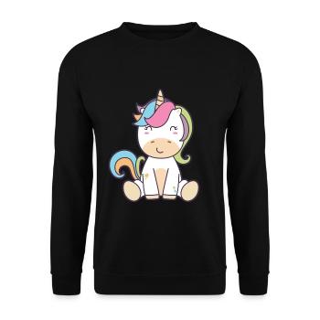 Licorne bébé mignon licorne - Sweat-shirt Unisexe - noir - Devant - Alina (178cm) & Michal (187cm)