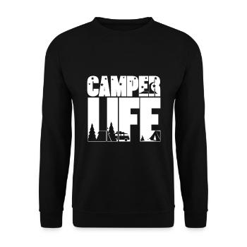 Camper Life Nature Camping Adventure Travel - Unisex Sweatshirt - black - Front - Alina (178cm) & Michal (187cm)