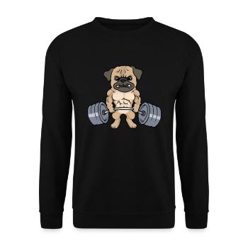 Pug training - Unisex Sweatshirt - black - Front - Alina (178cm) & Michal (187cm)