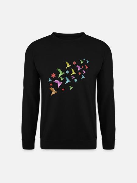 Origami Vögel - Unisex Pullover - Schwarz