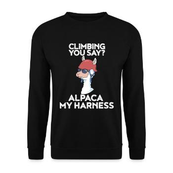 Escalade Alpaca My Harness - Sweat-shirt Unisexe - noir - Devant - Alina (178cm) & Michal (187cm)