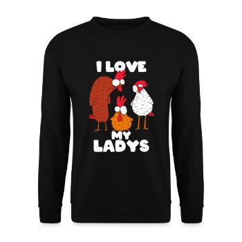 chicken - Unisex Sweatshirt - black - Front - Alina (178cm) & Michal (187cm)
