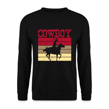 cow-boy - Sweat-shirt Unisexe - noir - Devant - Alina (178cm) & Michal (187cm)