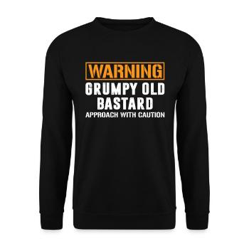Warning Grumpy Old Bastard T Shirt Grumpy Bastard - Unisex Sweatshirt - black - Front - Alina (178cm) & Michal (187cm)