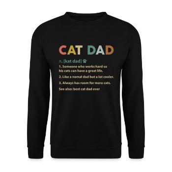 Papa chat vintage T-Shirt définition papa chat - Sweat-shirt Unisexe - noir - Devant - Alina (178cm) & Michal (187cm)